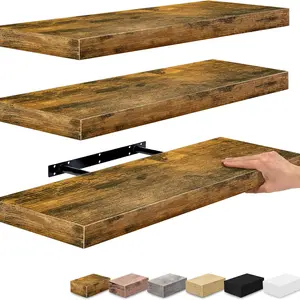 24 inch Floating Shelves Wall Mounted with Invisible Brackets, Set of 3 Decor Matte