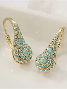 1 pair of vintage hollow ring pendant earrings, suitable for women, perfect for leisure and music festivals, elegant jewelry accessories