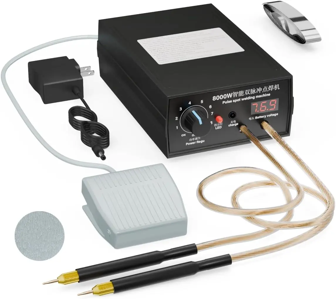 8000W Handheld  Spot Welder, Portable DIY Welding Machine, High-Power Spot Welder with Nickel Strip for 18650 Lithium