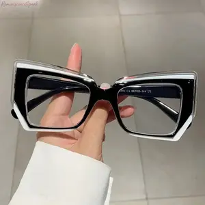 Unisex Y2K Irregular Eyeglasses, Colorful trendy frame with blue light blocking function, lightweight comfortable premium eyewear, ideal for office use, daily leisure outings, streetwear matching and long-hour electronic device viewing