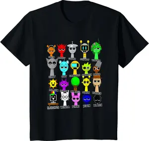 Sprunki Funny Toys For Boys and Girls Birthday Decoration T-Shirt | Tee for Youths, Kids – Short Sleeve Crewneck Solid Basic Tees Casual Tops 5-14 Years