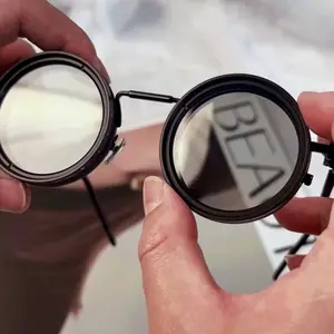 Vintage Punk Fashion Glasses, Adjustable Aluminum Magnesium Lenses, Perfect for Music Festivals, Parties, Costume Events, Unique Gift Choice