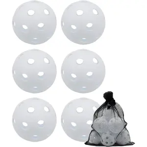 Plastic Practice Baseballs 9 inch with Mesh Bag Anti-Crack Soft Training Baseball Balls Hitting Batting Indoor Outdoor Lightweight Hollow for Team Drills Coaching