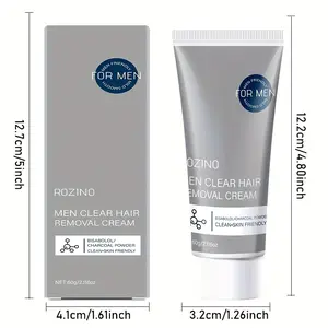 【Ten pack at a better price】ROzino Men Clear Cream Painless Soothing Formula for Gentle Effective Depilation Clean Skin Friendly Depilatory Cream for Men
