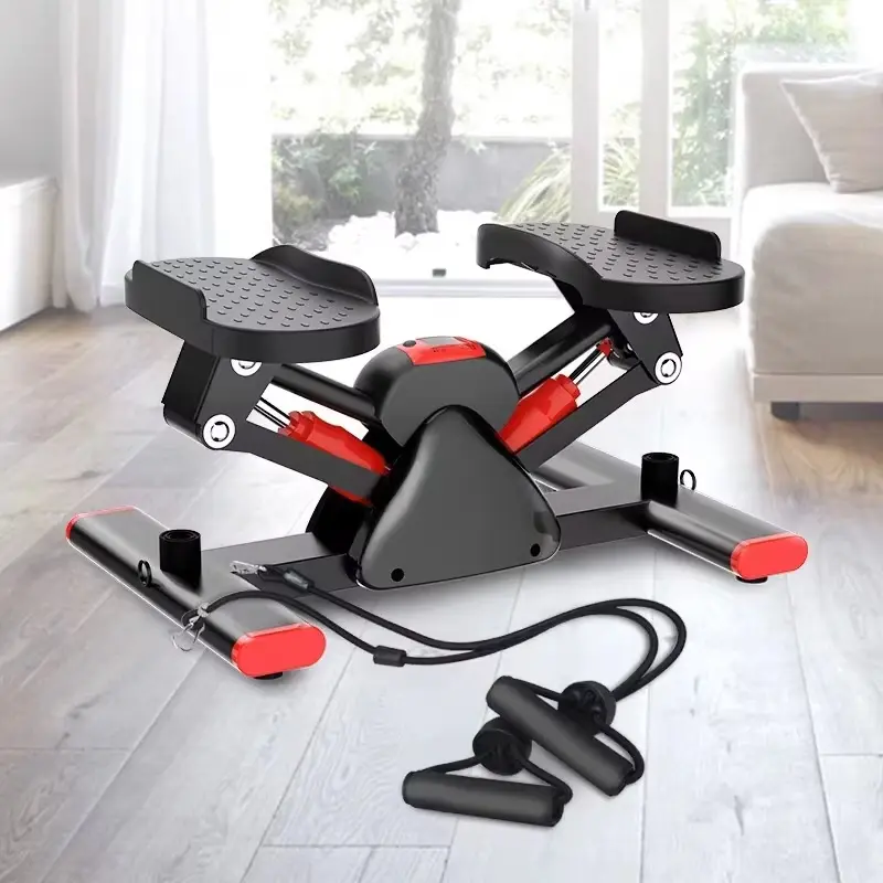 Mini Twist Stair Stepper with Resistance Bands - Aerobic Stepper, Multifunctional Recreational Fitness Equipment, Stable Base Quiet Hydraulic Gear, Anti-Slip Metal Frame Portable Exercise Equipment for Home Gym