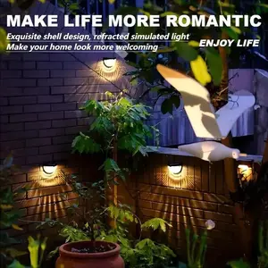 Five-piece Solar-Powered 6LED Semi-Circular Fence Light Set - Outdoor Night Light Kit - Black and White Wall Lights, IP44 Waterproof, Suitable for Stairs, Walls, etc., Dual-Color LED Lights. Garden