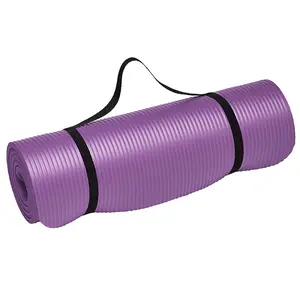 Yoga Mat 1" Thick w/Nylon Strap for Men & Women - Non Slip Exercise Mat for Home Yoga, Pilates, Stretching, Floor & Fitness Workouts