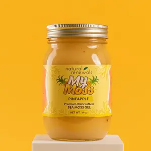 My Moss Sea Moss Gel – Pineapple | Wildcrafted Superfood, 100% Organic, Raw Seamoss gel, Vegan, Mineral-Rich, Vitamin-Rich, No Preservatives,