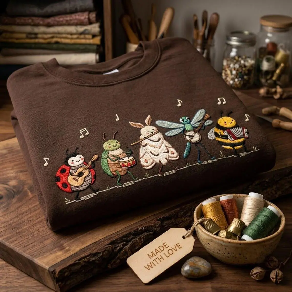 Embroidered Sad Bug Summer Shirt, The Great Divide Sweatshirt, Vintage Ladybug Crewneck, Porch Light Pullover, Music Fan Gift, Lyrics inspired crewneck, The Great Divide Tour Sweatshirt, Noah Kah.an Crewneck