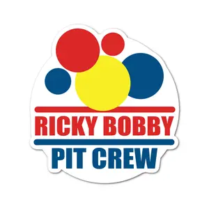 3" Ricky Bobby Pit Crew Classic Nostalgic Laminated Laptop Sticker gift for friends and family perfect for tablet pc mug tumbler kindle laptop and more