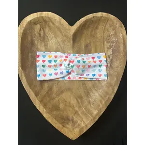 Colorful hearts white headband