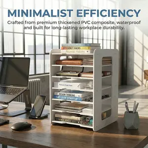 Simple Office Desktop File Rack Organizer, Compact Storage Solution for Documents and Papers, Ideal for Home and Office Use, Waterproof File Organizer