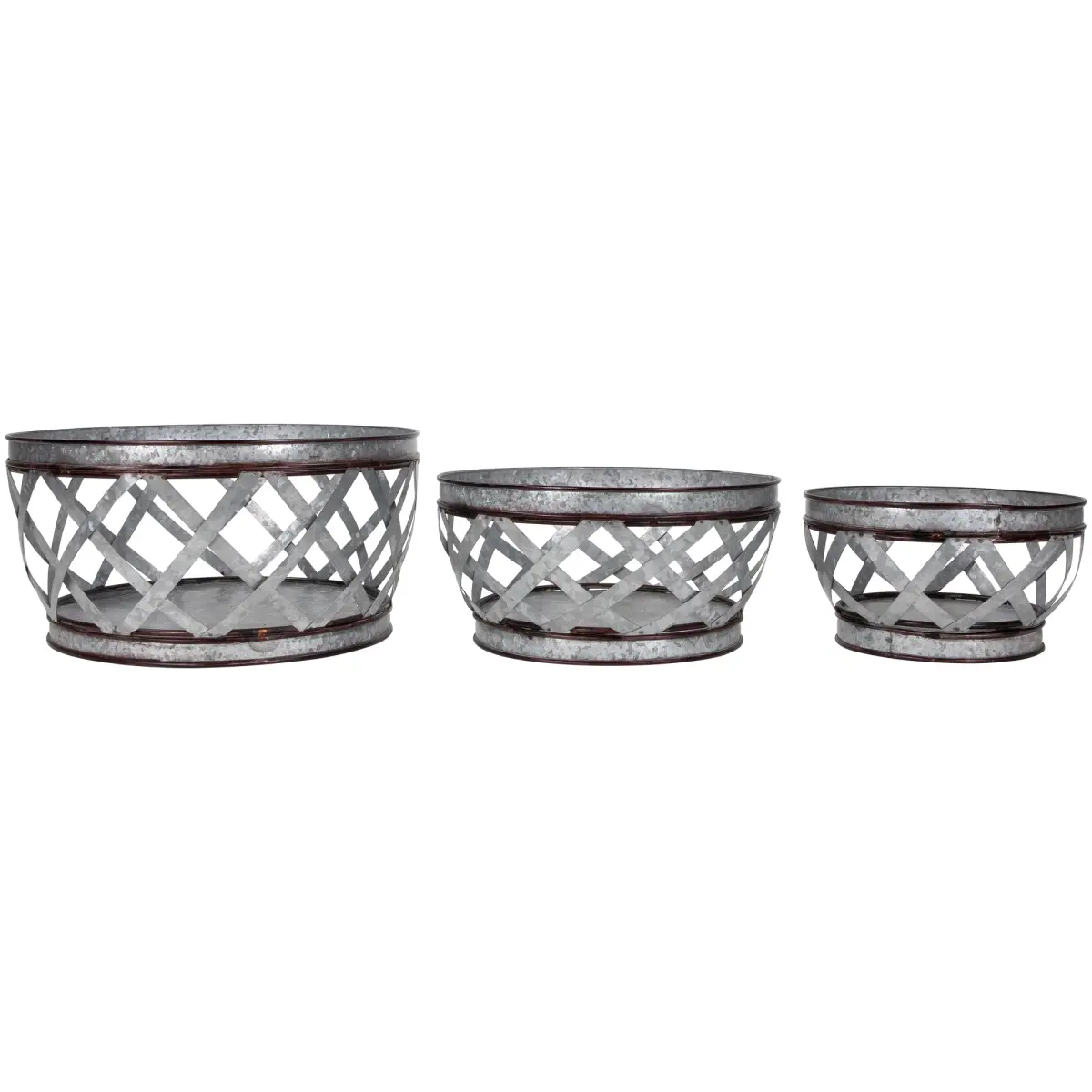 Northlight 35688834 Woven Nesting Baskets, Brown - 12.5 in. - Set of 3