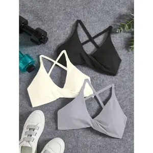 Sport Studio Seamless Yoga Sports Bra/Twisted Front Design/Versatile For Sports & Daily Wear