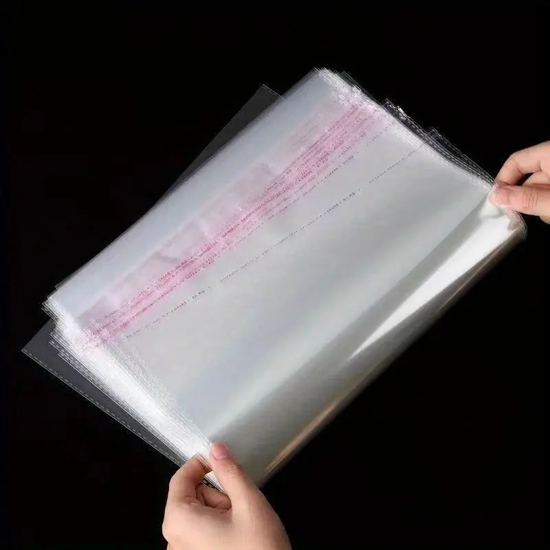 100pcs Transparent Opp Large Gift Bags, Self-Adhesive Design, Tear-And-Stick, Convenient and Clean, Perfect for Packaging Gifts, Gift Wrapping Supplies