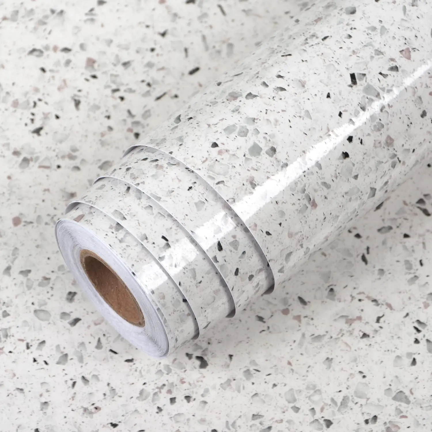 1Roll Granite Contact Paper Peel & Stick Countertops For Kitchen, Kitchen Wallpaper Peel And Stick, Waterproof Wallpaper Terrazzo Countertops Marble Wallpaper Backsplash Wallpaper