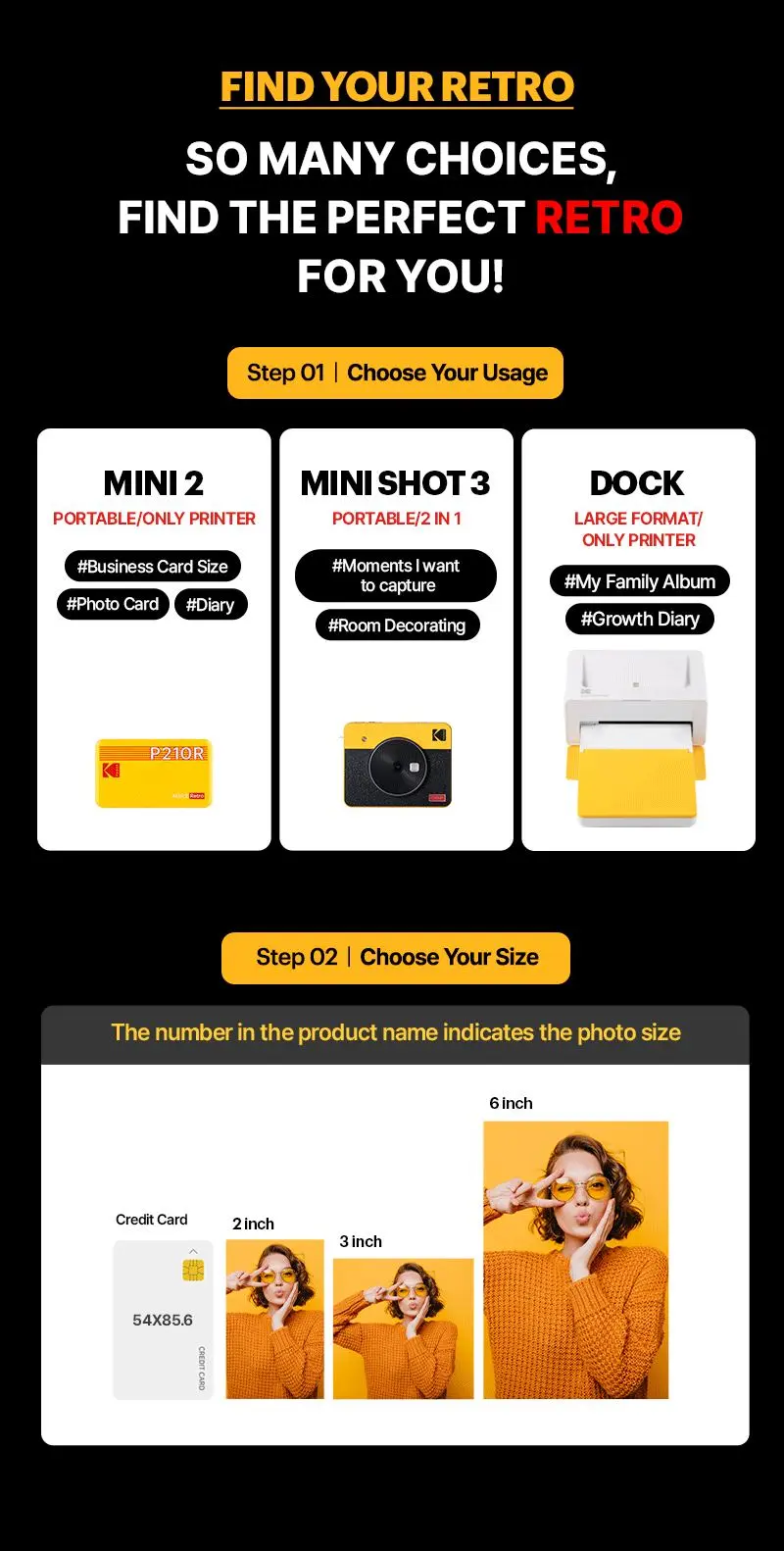 Product Introduction of Kodak Mini 2 Retro 4PASS Portable Photo Printer – Easy Bluetooth Connection & 30 Sheets Bundle 22