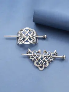 2 Sets Vintage Viking Celtic Love Hair Clips, Retro Norwegian Style Party Accessories for Valentine's Day Mother's Day Birthday Gifts Goddess Hair Clip