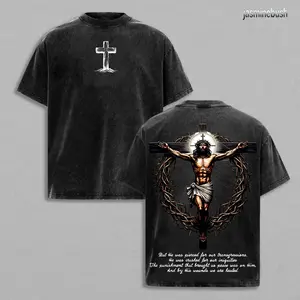 Jesus Crucifix Cross T-Shirt Washed | Hoodie Washed | He Died For Our Sins Bible Verse Tee | Christian Faith Streetwear | Religious Vintage Shirt | Glory Threads Gospel Clothing