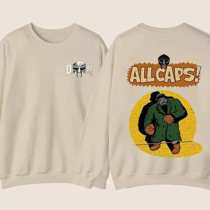 [Sale off up to 50%] MF Doom Madlib All Caps Sweatshirt, Metal Face, MadVillain Shirt, Retro Unisex Tee, y2k oversized, Warrior, Rock, streetwear graphic tee