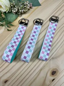 Pastel Checkered Key Fob