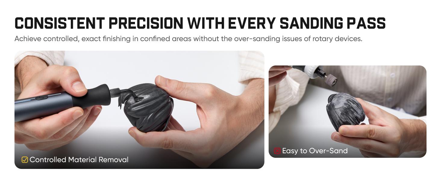Fanttik Pix 3 Master Electric Detail Sander for 3D Printed & Models Sanding Reciprocating Mini Pen Sander with 3 Speeds 6000 SPM, Cordless for Precision 3D Printing, Model Making, Crafts & DIY