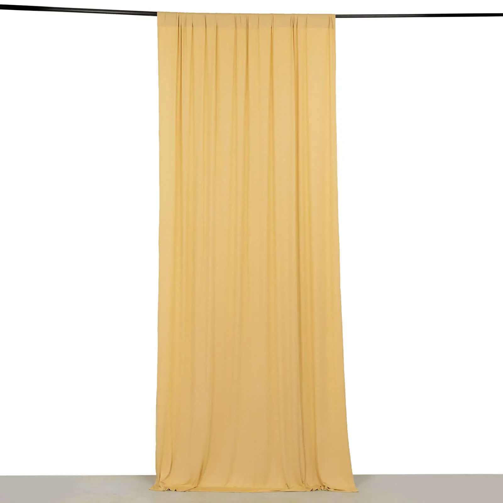 Champagne 4-Way Stretch Spandex Backdrop Drape Curtain - Wrinkle-Free Room Divider Panel with Rod Pockets, 5ftx10ft Room Divider Curtains