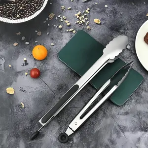 2 Pack Stainless Steel Kitchen Tongs, Set of 2-9" and 12", Locking Metal Food Tongs for Cooking, Serving, BBQ, Grill Non-Slip Grip Dishwasher