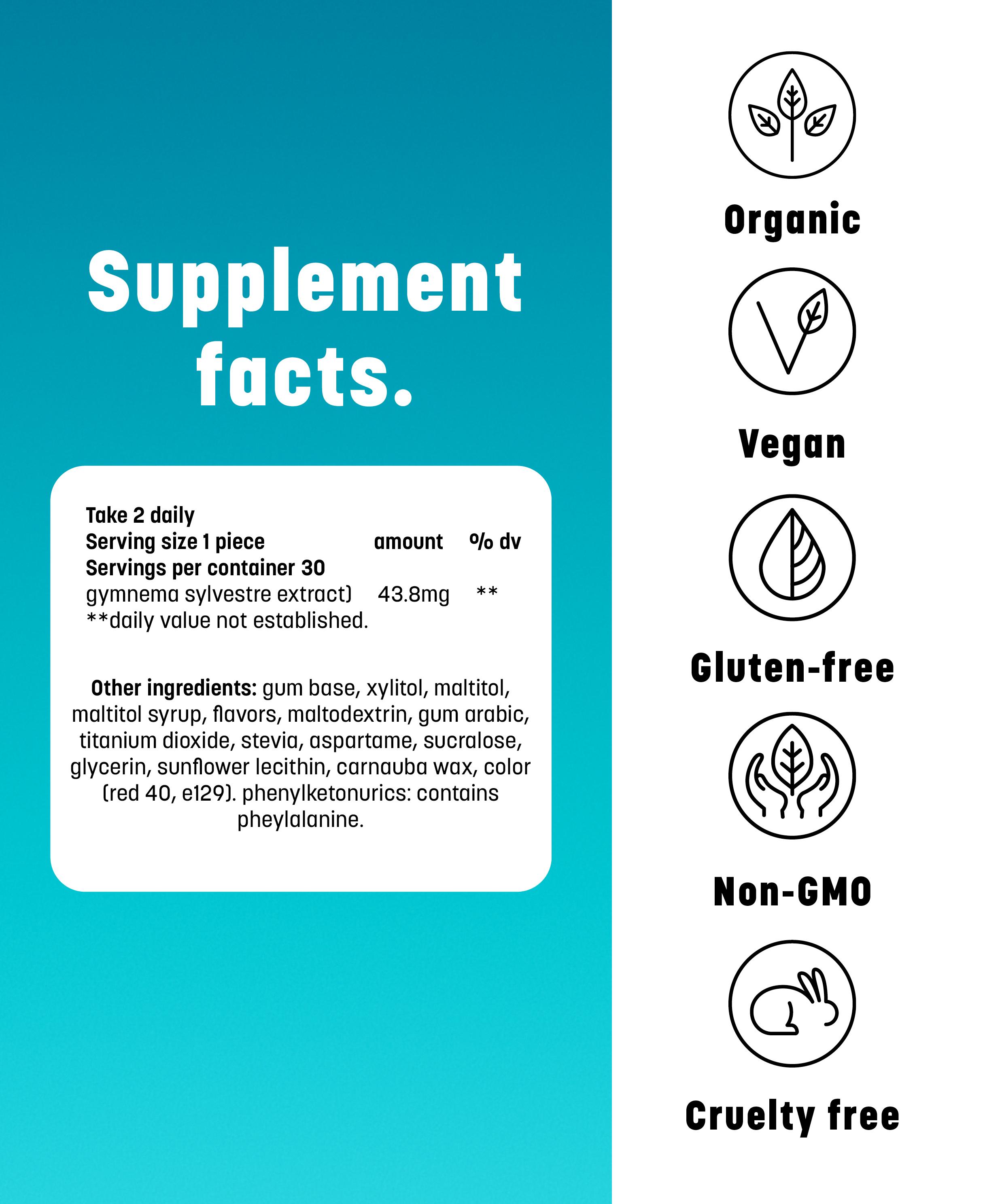 Clooudie Taste-less Chewing Gum (Buy 2 for the price of 1), 14 Gum, Reduce Sweet Signal, Helps With Eating Healthy, Help With Bloating, Gymnema Sylvestre, Vegan Clooudie Taste-less Chewing Gum (Buy 2 for the price of 1), 14 Gum, Reduce Sweet Signal, Helps With Eating Healthy, Help With Bloating, Gymnema Sylvestre, Vegan