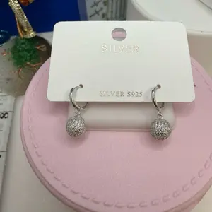 925 sterling silver dangling earrings high quality solido Italian silver elegant)) aretes de plata Italiana Alta calidad solido piedras finas de zirconia elegante