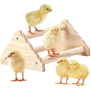 Chicken Perch Strong Pine Wooden Chick Jungle Gym Roosting Bar, Chick Perch Toys for Coop and Brooder for Large Bird Baby Chicks Parrot (Small)