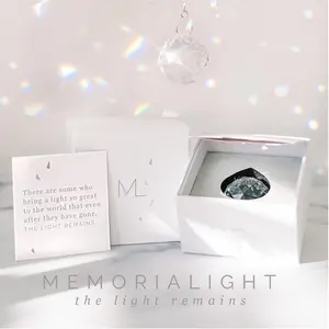 Memorialight Modern Grief Gift, Light Remains Keepsake Card Included, 40mm Crystal Home Ornament Rainbow Maker, Unique Memorial Gift for Loss of Family, Loved Ones or Pets, Best for Funeral Gifts, Sympathy, Bereavement, and Daily Remembrance