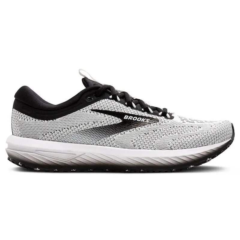 Brooks Revel 7 White Black Men's Running Shoes Performance Sneakers Athletic Footwear with Responsive Cushioning Lightweight Design Breathable Upper Comfortable Fit Durable Rubber Outsole for Running Walking Training Gym Workouts and Everyday Wear