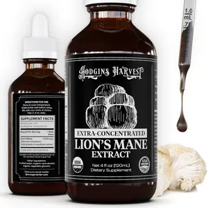 Hodgins Harvest - Organic Lion's Mane Fruiting Body Extract Tincture - Mushroom Supplement for Brain Health and Mental Focus - Dual Extract Formula - Extra Concentrated