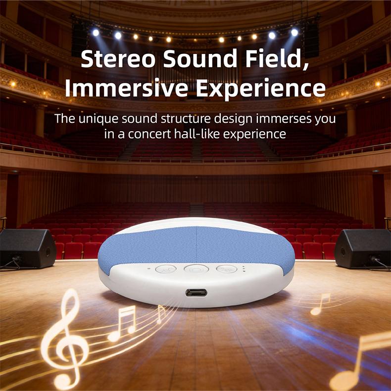 ZIZI SAUCE Ultra-Thin Bluetooth Pillow Speaker with Small Night Light white noise Bluetooth 6.0  Compatible with Android & iOS，Soft Immersive Sound Field, Air Conduction Audio Design, Pillow Speaker for Bedtime Music& Audiobooks, Sleep Sound,Portable