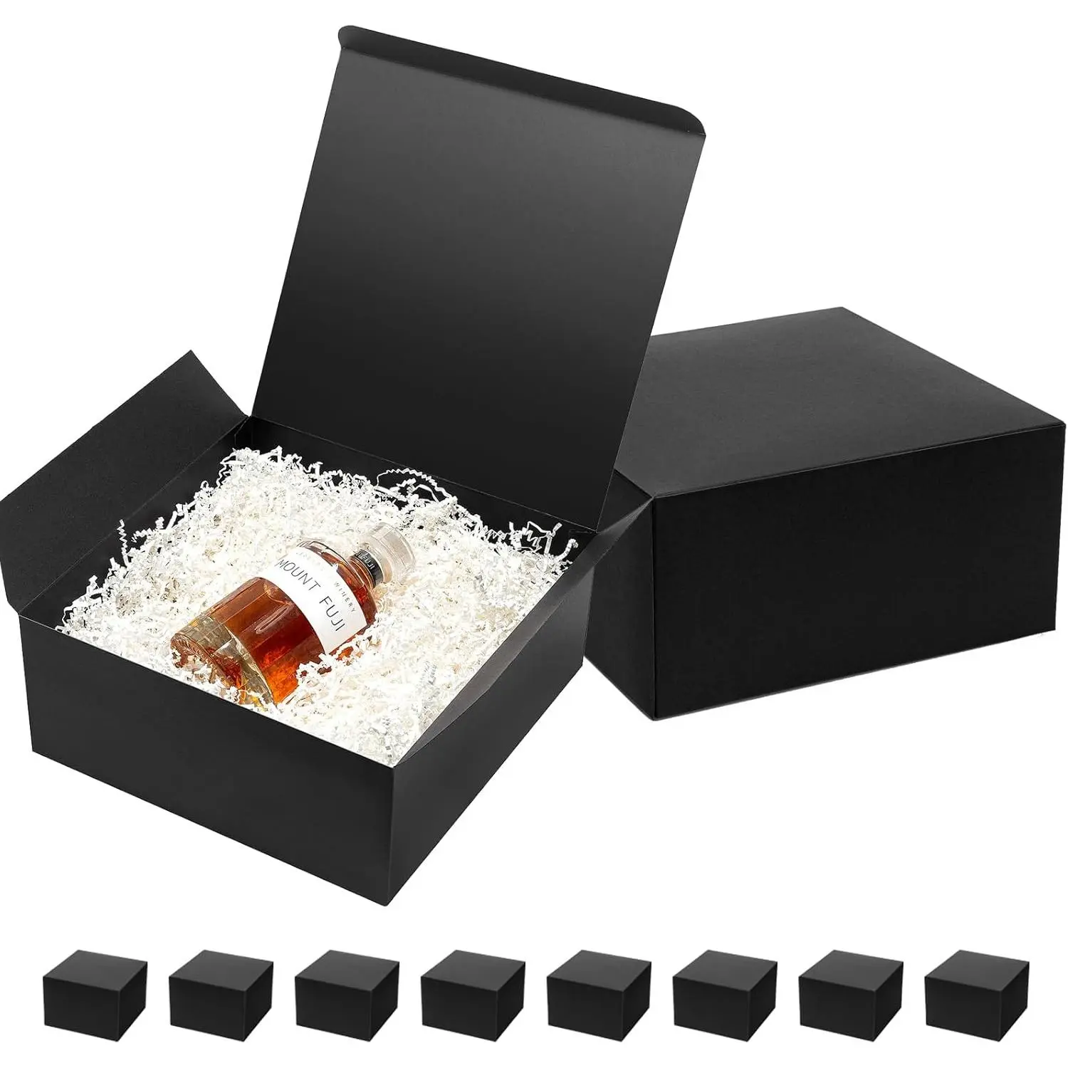 12x12x5 Inches Large Black Gift Boxes with Lids 10 Pack Bridesmaid Proposal Extra Deep Gift Box for Presents, Wedding, Graduation, Holiday, Christmas, Birthday Craft Presents Wrapping