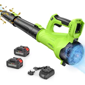 Leaf Blower with 6-Speed, 218CFM Blower with 2*4000mAh Batteries & Fast Charger, Lightweight Snow Blower for, Lawn and(Green)