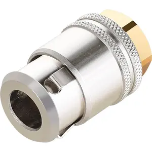 Lock On Air Chuck for Large Bore Valve, Heavy Duty Closed Flow Tire Chuck, 1/4" FNPT for Tire Inflator and 12V1 Stem Quick Connector