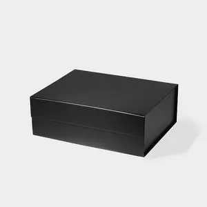 13x10x4.52in | 33x25.5x11.5cm A4 Deep Luxury Black Retail Products Packaging Magnetic Flap Lid Rigid Cardboard Gift Box