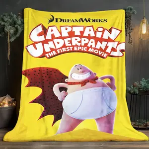 Captain Underpants Cartoon Theme Soft and comfortable home blankets, small throw blankets, nap blankets, perfect Christmas gifts for friends and besties. Super soft heat-pressed blankets.Y251219118