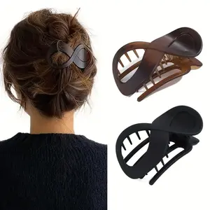 Stylish Matte French Concord Hair Clips - Resin Hair Claw Clips for Women - Hair Styling Accessories with Chic Design, Easy to Use, and Secure Hold for All Hair Types-