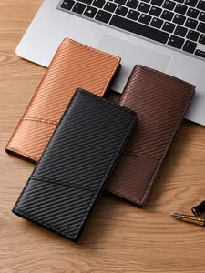 Men's Long Wallet Multi-Card Holder Large Capacity Travel Document Bag Passport Wallet Unisex Ticket Clip Perfect Gift for Teens Adults Birthday Graduation