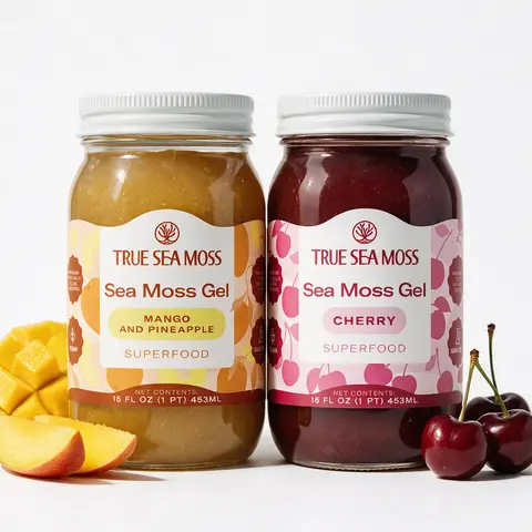 True Sea Moss Gel 2-Jar Bundle: Mango Pineapple & Cherry – Rich in Minerals & Vitamins