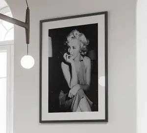 Vintage Marilyn Monroe Poster, Black and White Wall Art, Fashion Print, Old Hollywood, Coquette Room Decor