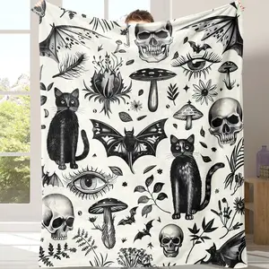 Flannel Blanket Soft Warm Cozy Chic Blanket Sofa Bed Throw, Lightweight Travel Camping Office Chair Cover, Ideal Gift for Home Use