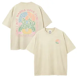 Girls Just Wanna Have Fundamental Human Rights Tee Oversize Unisex Washed T-Shirt for Women and Men's Unisex Fit Batik Cotton Oversize Streetwear Menswear  Super Soft Pre-Shrunk