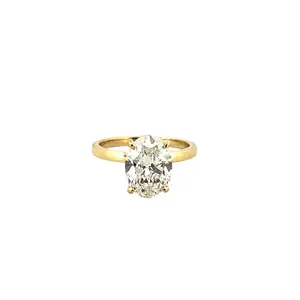 14K Gold 3.00 Carat Oval Lab Grown Diamond Solitaire Engagement Ring
