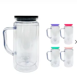 20oz Snow Globe Cup with Handle and Colorful Lids for Festive Drinks