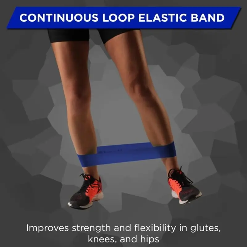 THERABAND Resistance Band Loops, Professional Latex Mini Band for At-Home Exercise & Lower Body Pilates, Crossfit, Yoga, Stretching, Physical Therapy, Strength Training without Weights. 18 Inch