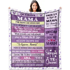 Regalos para Mamá en Español, Regalos para Mama Cumpleaños, Mamá Blanket 60"X50", Birthday Gifts for Mom in Spanish, Mom Gifts from Daughter Son